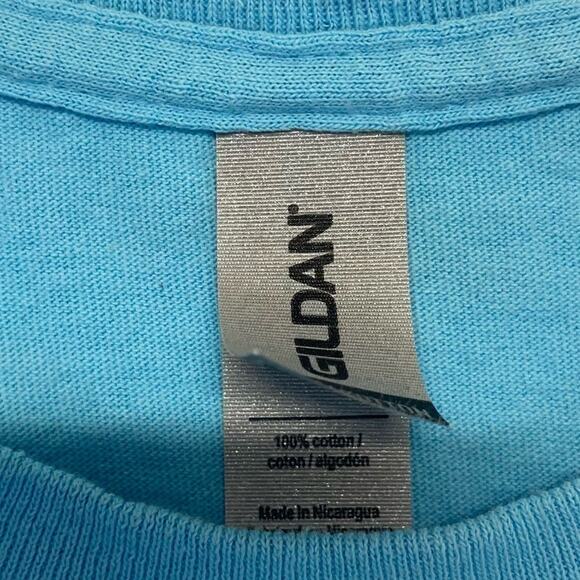 Gildan T-shirt women’s Size Large bright sky short sleeve tee crewneck - Picture 5 of 8